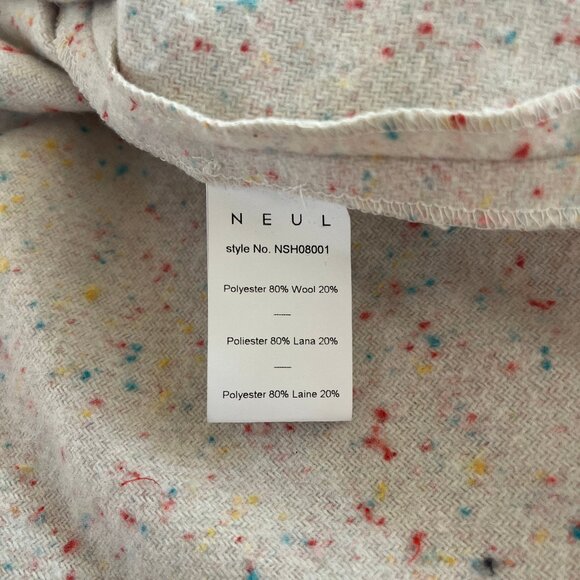 Neul Oversized Shirt Jacket w| Funfetti Pattern | Chest Pockets | Size 2 | Made - Picture 3 of 7